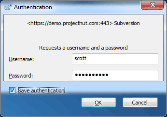 Enter User credentials